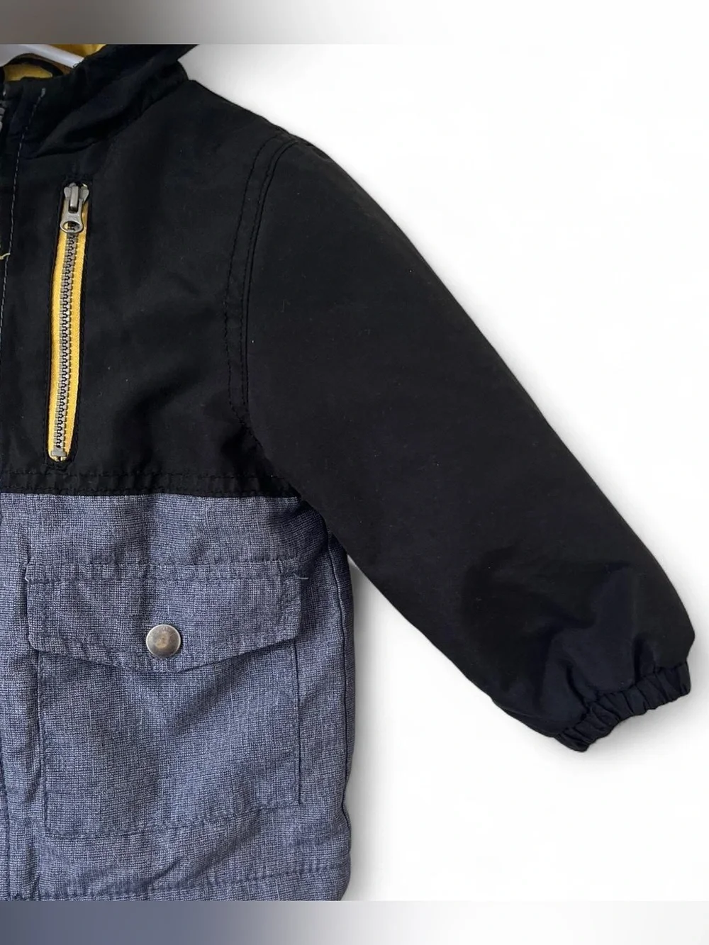 18M Boy Windbreaker Two Tone Color Block Full Zip Jacket With Hood Baby Toddler